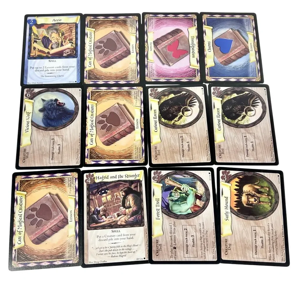Vintage Harry Potter Trading Card Game Cards Lot of 78 Warner Bros 2001